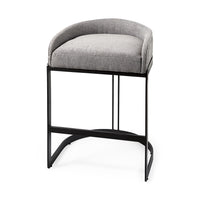Mercana Hollyfield II Gray Fabric Seat With Gray Metal Base Counter Stool
