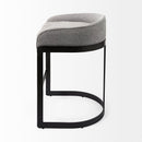 Mercana Hollyfield II Gray Fabric Seat With Gray Metal Base Counter Stool