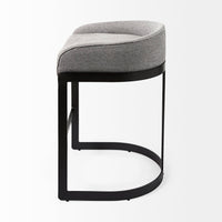 Mercana Hollyfield II Gray Fabric Seat With Gray Metal Base Counter Stool