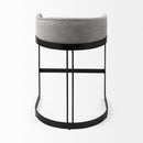 Mercana Hollyfield II Gray Fabric Seat With Gray Metal Base Counter Stool
