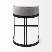 Mercana Hollyfield II Gray Fabric Seat With Gray Metal Base Counter Stool