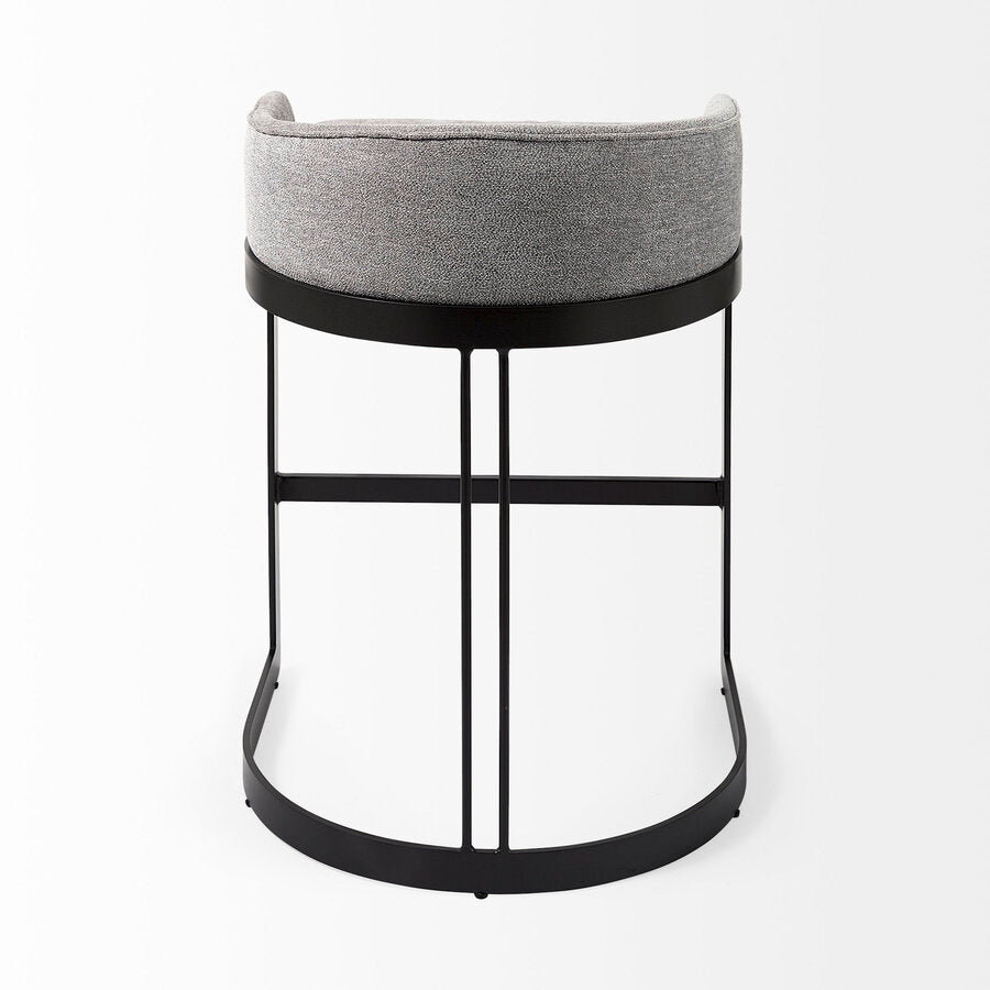 Mercana Hollyfield II Gray Fabric Seat With Gray Metal Base Counter Stool