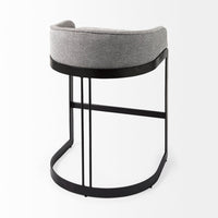 Mercana Hollyfield II Gray Fabric Seat With Gray Metal Base Counter Stool