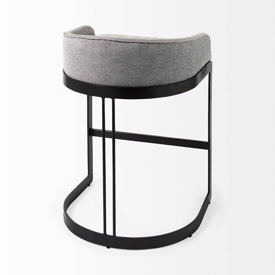 Mercana Hollyfield II Gray Fabric Seat With Gray Metal Base Counter Stool