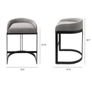 Mercana Hollyfield II Gray Fabric Seat With Gray Metal Base Counter Stool