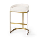 Mercana Hollyfield II Cream / Gray Fabric Seat With Gold / Gray Metal Base Bar Stool