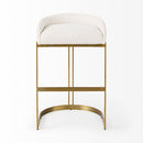 Mercana Hollyfield II Cream / Gray Fabric Seat With Gold / Gray Metal Base Bar Stool