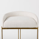 Mercana Hollyfield II Cream / Gray Fabric Seat With Gold / Gray Metal Base Bar Stool