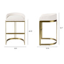 Mercana Hollyfield II Cream / Gray Fabric Seat With Gold / Gray Metal Base Bar Stool