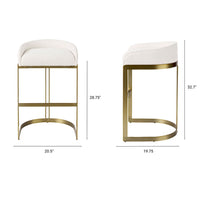 Mercana Hollyfield II Cream / Gray Fabric Seat With Gold / Gray Metal Base Bar Stool