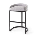 Mercana Hollyfield II Cream / Gray Fabric Seat With Gold / Gray Metal Base Bar Stool