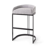 Mercana Hollyfield II Cream / Gray Fabric Seat With Gold / Gray Metal Base Bar Stool
