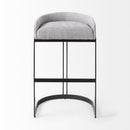 Mercana Hollyfield II Cream / Gray Fabric Seat With Gold / Gray Metal Base Bar Stool