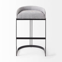 Mercana Hollyfield II Cream / Gray Fabric Seat With Gold / Gray Metal Base Bar Stool