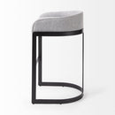 Mercana Hollyfield II Cream / Gray Fabric Seat With Gold / Gray Metal Base Bar Stool