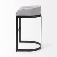 Mercana Hollyfield II Cream / Gray Fabric Seat With Gold / Gray Metal Base Bar Stool