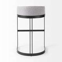 Mercana Hollyfield II Cream / Gray Fabric Seat With Gold / Gray Metal Base Bar Stool