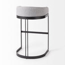 Mercana Hollyfield II Cream / Gray Fabric Seat With Gold / Gray Metal Base Bar Stool