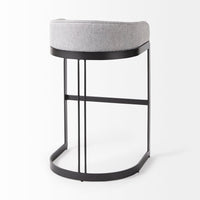 Mercana Hollyfield II Cream / Gray Fabric Seat With Gold / Gray Metal Base Bar Stool