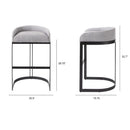 Mercana Hollyfield II Cream / Gray Fabric Seat With Gold / Gray Metal Base Bar Stool