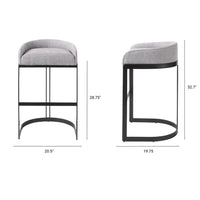 Mercana Hollyfield II Cream / Gray Fabric Seat With Gold / Gray Metal Base Bar Stool
