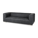 Mercana Ricciardo Black Leather Wrapped Three Seater Sofa