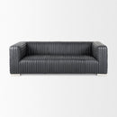 Mercana Ricciardo Black Leather Wrapped Three Seater Sofa