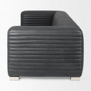 Mercana Ricciardo Black Leather Wrapped Three Seater Sofa
