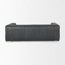 Mercana Ricciardo Black Leather Wrapped Three Seater Sofa