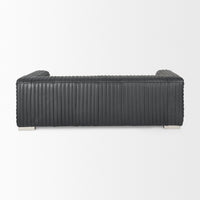 Mercana Ricciardo Black Leather Wrapped Three Seater Sofa