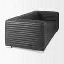 Mercana Ricciardo Black Leather Wrapped Three Seater Sofa