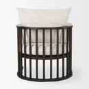 Mercana Kopari 30.1L x 30.5W x 37.2H White Boucle Fabric With Dark Brown Wood Accent Chair