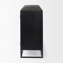 Mercana Sloan 80.0L x 17.0W x 36.0H Black Wood With Black Metal Frame Sideboard