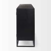 Mercana Sloan 80.0L x 17.0W x 36.0H Black Wood With Black Metal Frame Sideboard