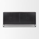 Mercana Sloan 80.0L x 17.0W x 36.0H Black Wood With Black Metal Frame Sideboard