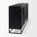 Mercana Sloan 80.0L x 17.0W x 36.0H Black Wood With Black Metal Frame Sideboard