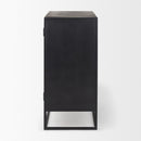 Mercana Sloan Black Wood With Black Metal Frame Accent Cabinet