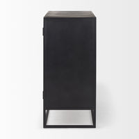 Mercana Sloan Black Wood With Black Metal Frame Accent Cabinet