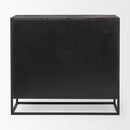 Mercana Sloan Black Wood With Black Metal Frame Accent Cabinet