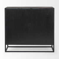Mercana Sloan Black Wood With Black Metal Frame Accent Cabinet