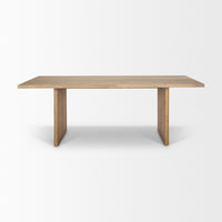 Mercana Grier 84L Light Brown Wood with Cane Dining Table