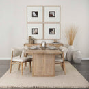 Mercana Grier 84L Light Brown Wood with Cane Dining Table