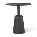 Mercana Maxwell 32" Round Black-Brown Wood With Black Metal Pedestal Bistro Table