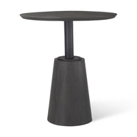 Mercana Maxwell 32" Round Black-Brown Wood With Black Metal Pedestal Bistro Table