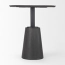 Mercana Maxwell 32" Round Black-Brown Wood With Black Metal Pedestal Bistro Table