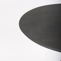Mercana Maxwell 32" Round Black-Brown Wood With Black Metal Pedestal Bistro Table