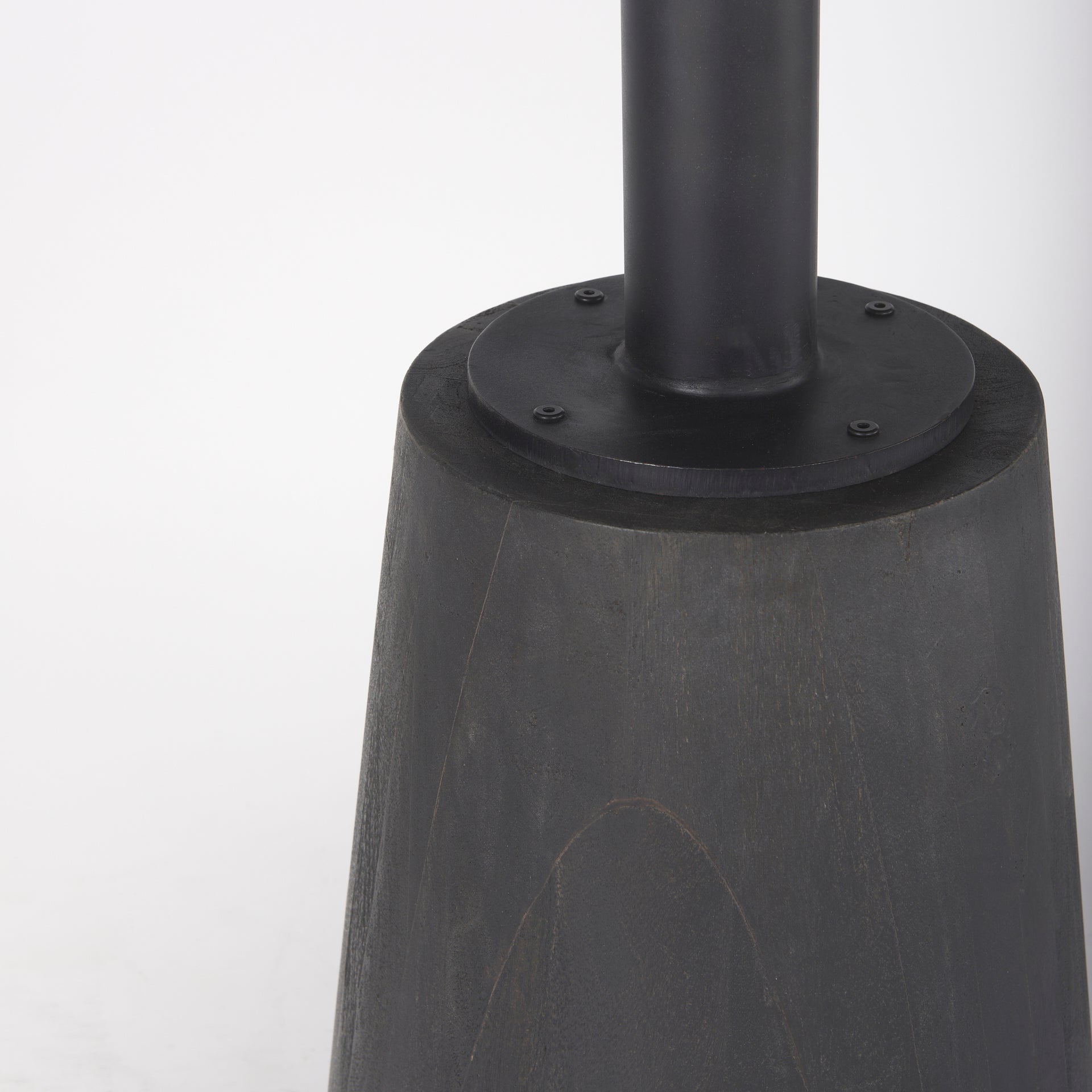 Mercana Maxwell 32" Round Black-Brown Wood With Black Metal Pedestal Bistro Table