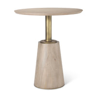 Mercana Maxwell 32" Round Black-Brown Wood With Black Metal Pedestal Bistro Table