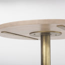 Mercana Maxwell 32" Round Black-Brown Wood With Black Metal Pedestal Bistro Table