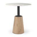 Mercana Maxwell 32" Round Black-Brown Wood With Black Metal Pedestal Bistro Table